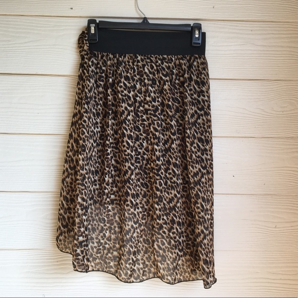 Animal printed chiffon high low skirt - Picture 5 of 6